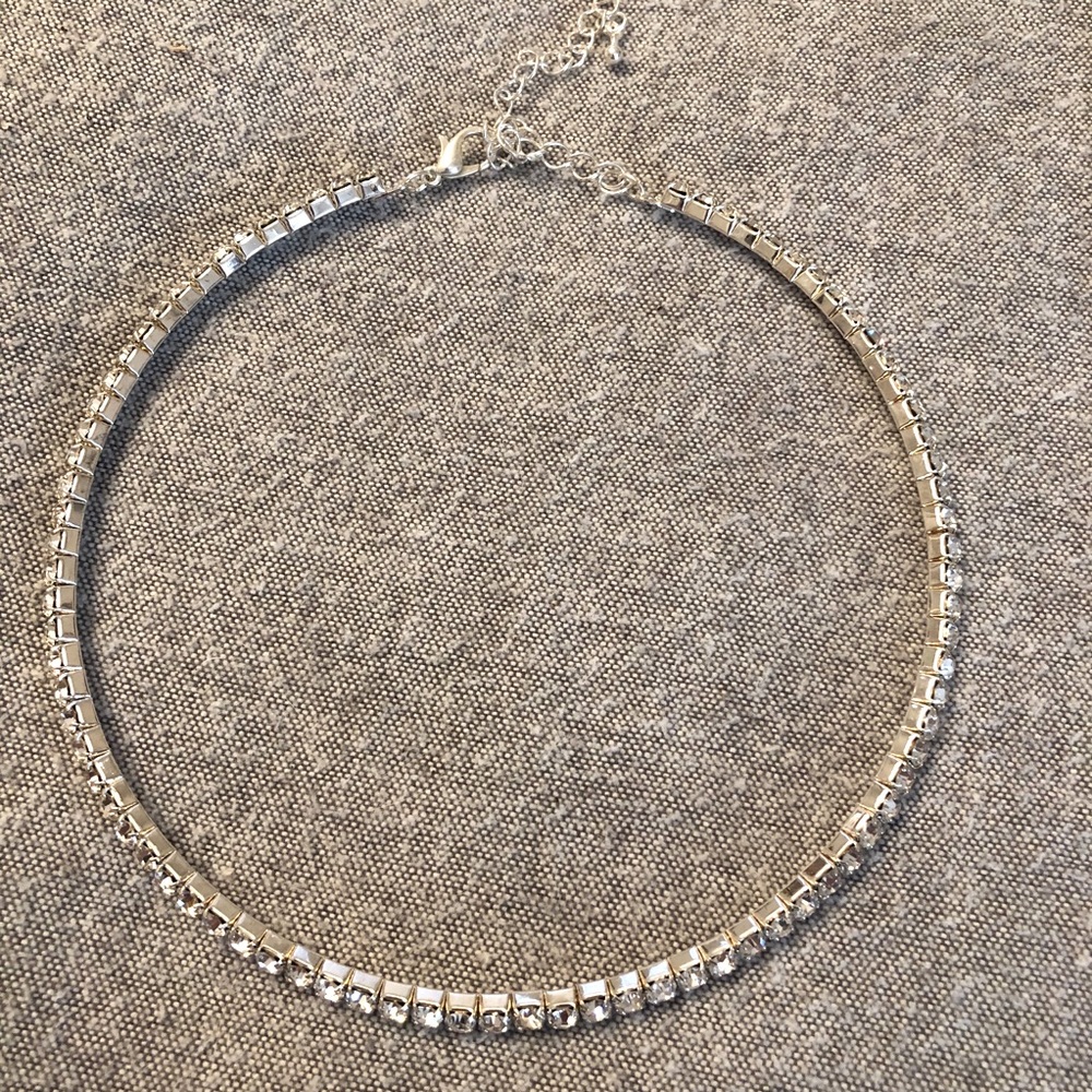 Crystal Sparkle Rhinestone Choker Necklace - Picture 6 of 6